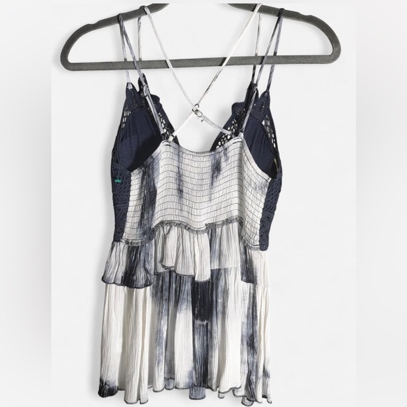 Navy and White Lace Camisole Top - Picture 4 of 4